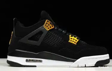 MENS 4 BLACK “ROYALTY” METALLIC 308497-032 AIR GOLD-WHITE JORDAN 0426